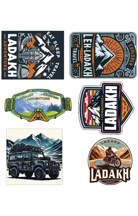 Leh Ladakh Packer Sticker Compatible with Anywhere | Printed In Premium Gloss Vinyl With FPF(Fade Protection Film), Water Proof, Precut Sticker, Size 2.0 Inches